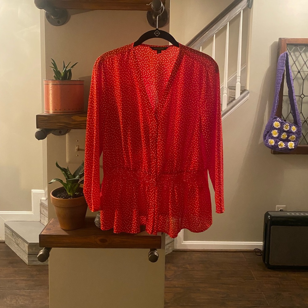 Banana Republic Sheer Peplum Top
